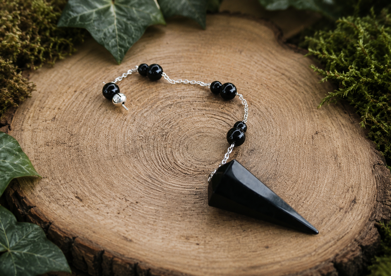 Pendule en Obsidienne Noire