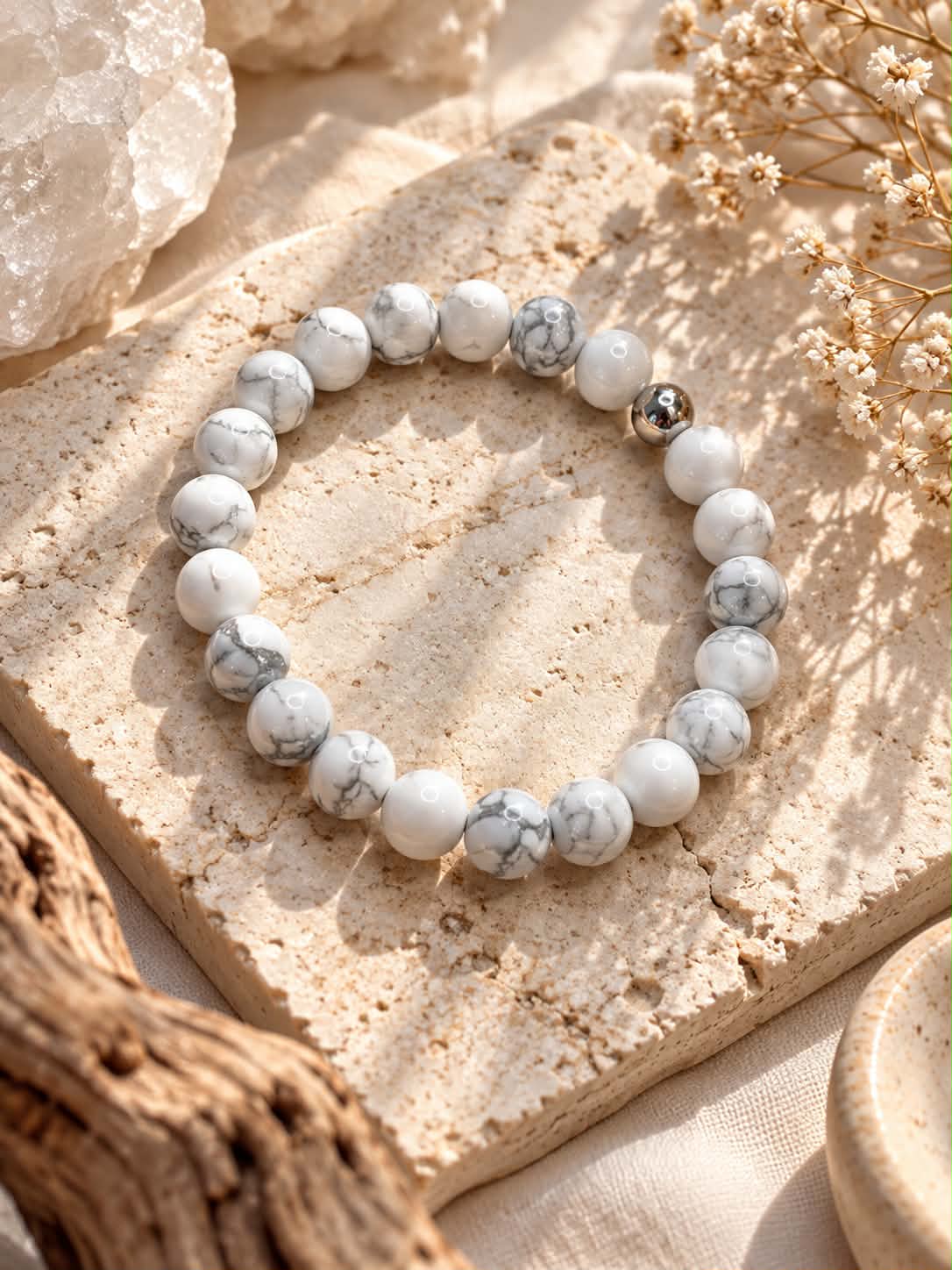 Bracelet homme en Howlite