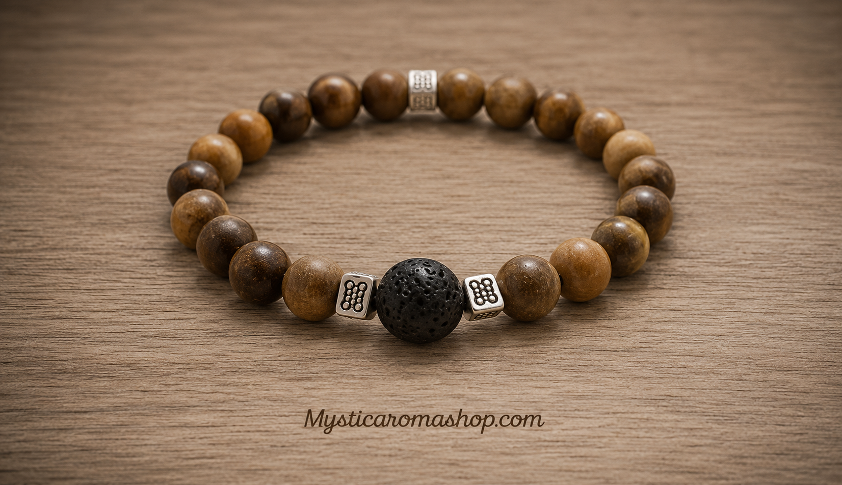 Bracelet Homme en pierre de lave & Bois de Santal