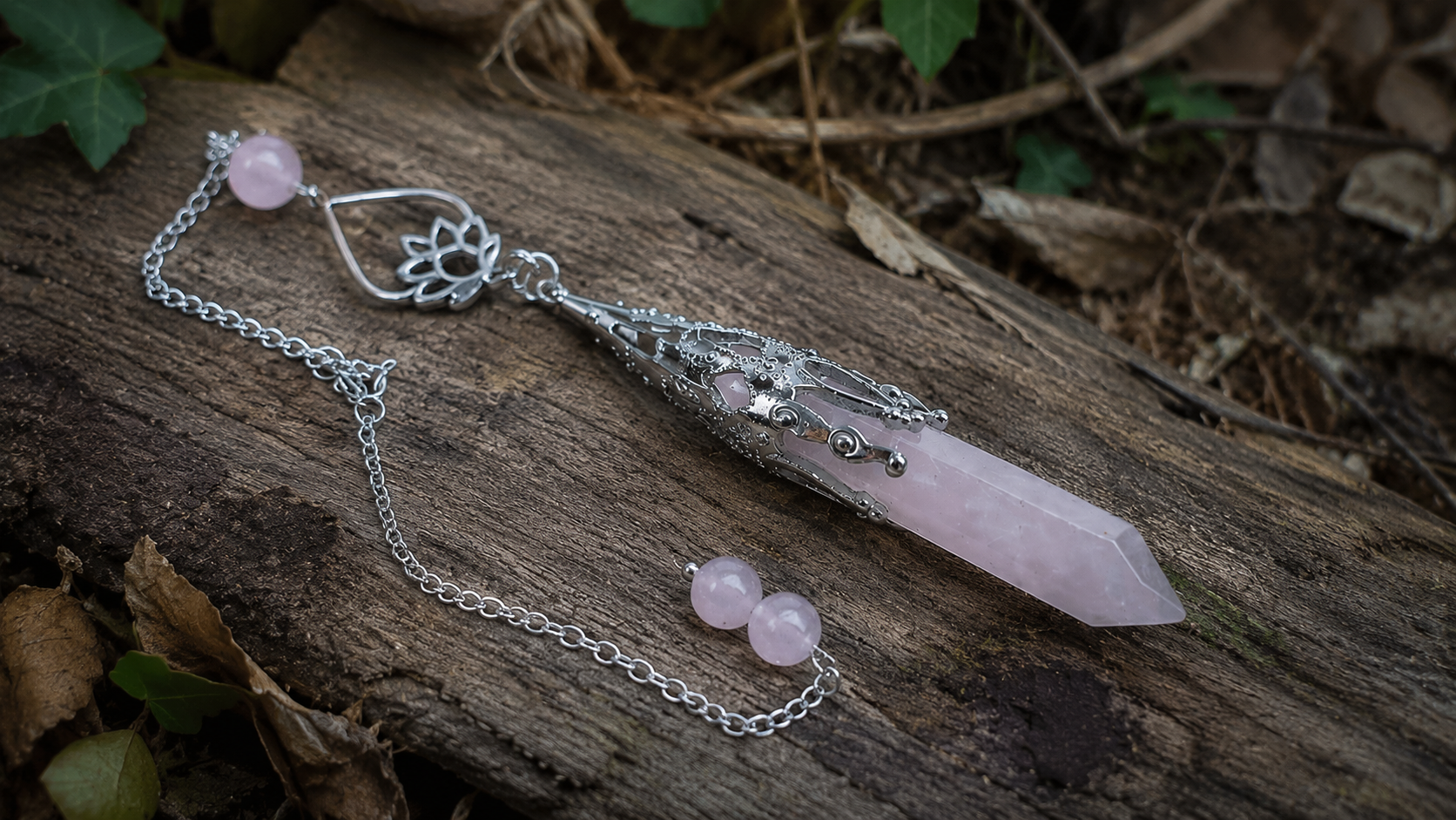 Pendule féérique en Quartz Rose