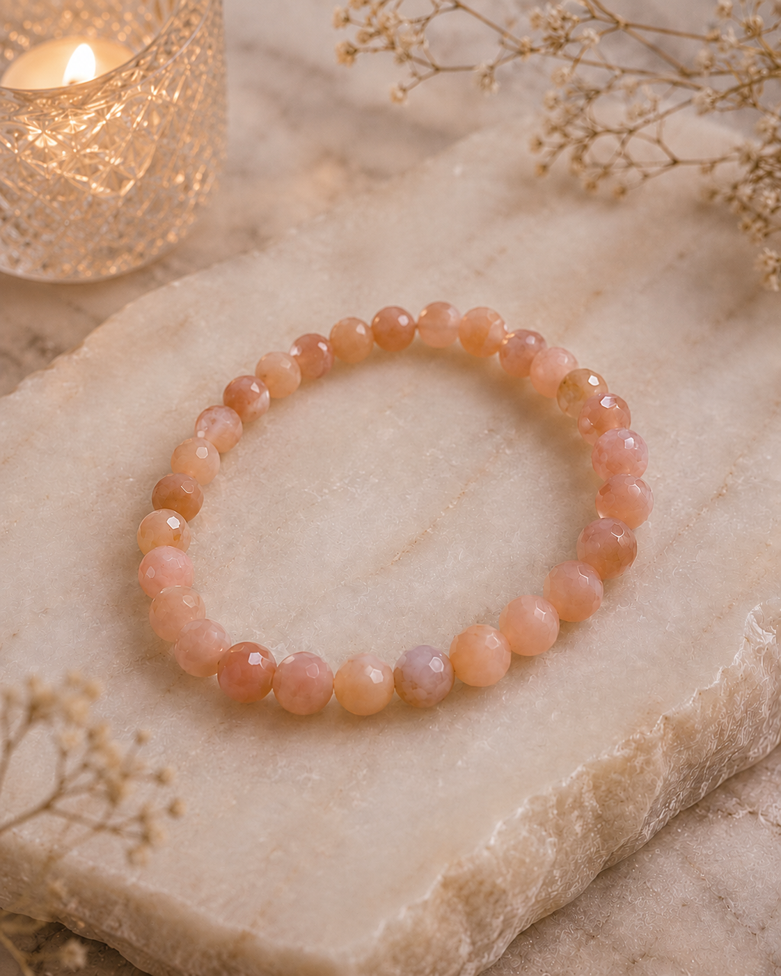 Bracelet femme en Pierre du soleil facettée