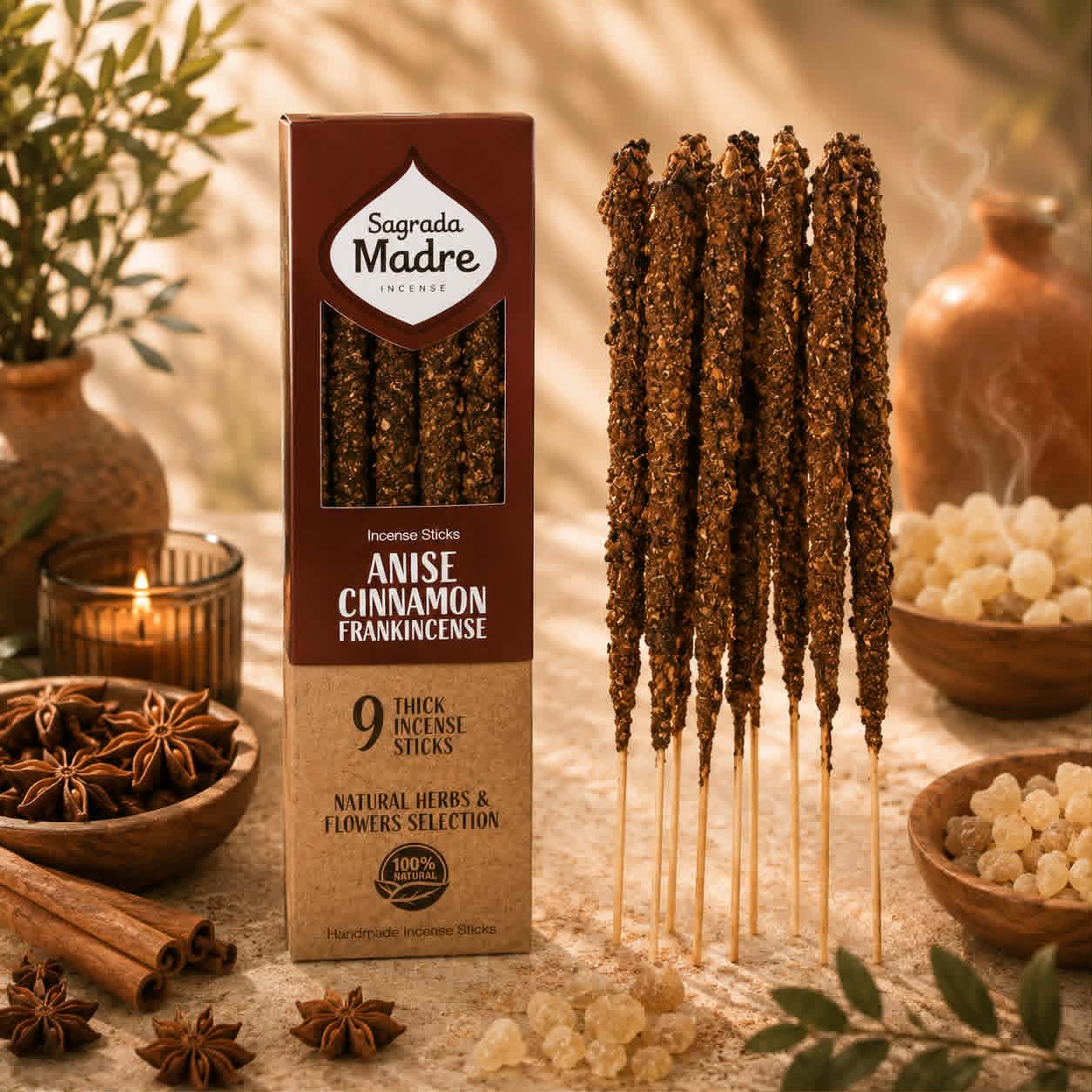 Encens artisanal CANNELLE ANIS & OLIBAN Sagrada Madre