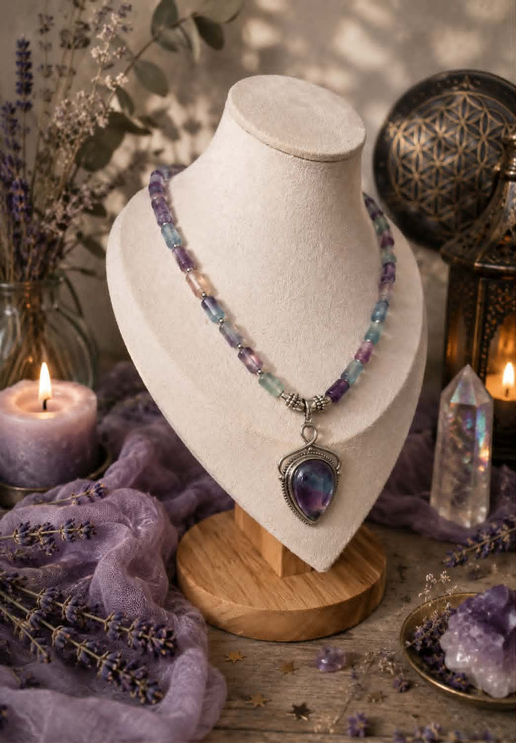 Collier Évolution de l'âme en Fluorine