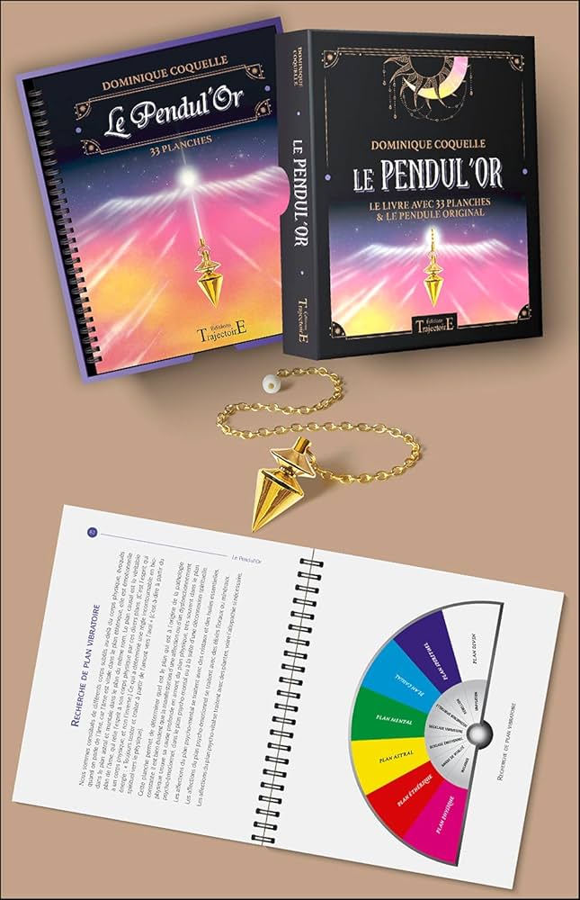 Pendule d'Or - Coffret divinatoire 33 planches & un pendule