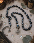Echelle de sorcière en Obsidienne Flocon de neige & Labradorite
