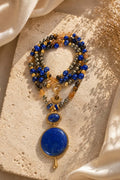 Collier Mâlâ 108 perles "Eveil & Destinée" en Pyrite, Citrine, Oeil de tigre & Lapis-Lazuli