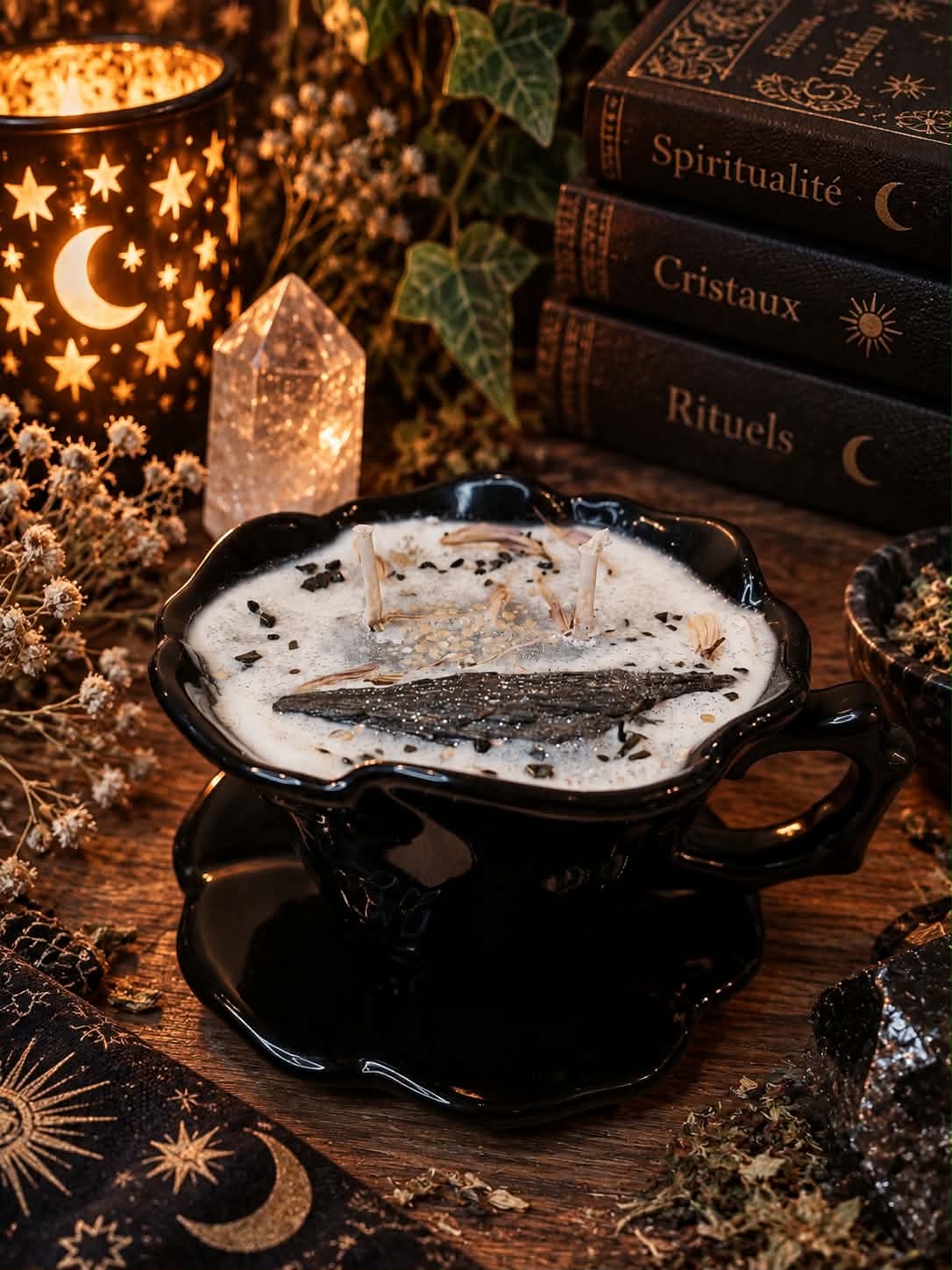 Bougie parfumée ORACLE DES BOIS tasse & sous tasse