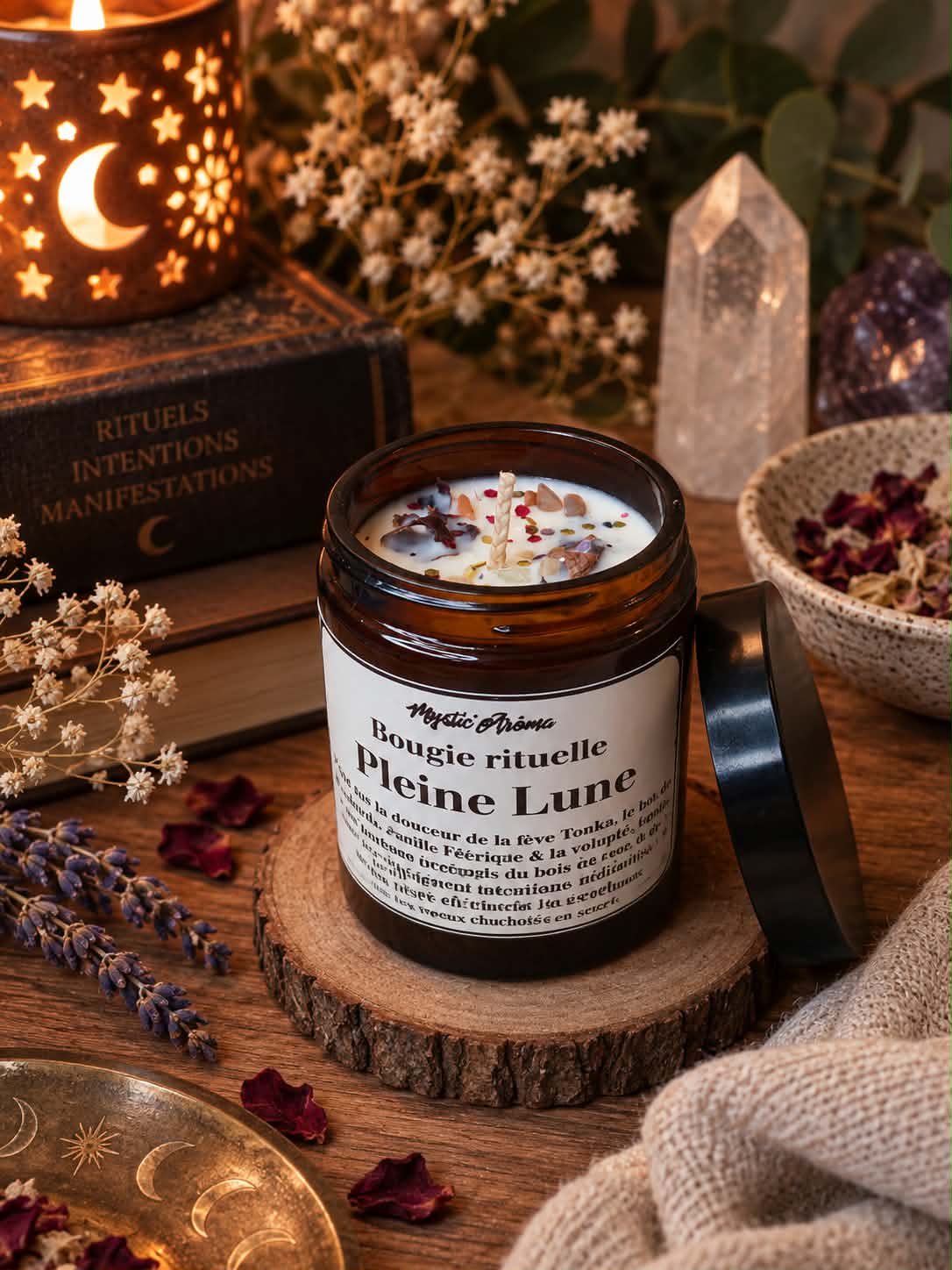 Bougie rituelle Magie de PLEINE LUNE