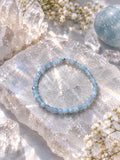 Bracelet femme en Aigue marine 4mm facettée