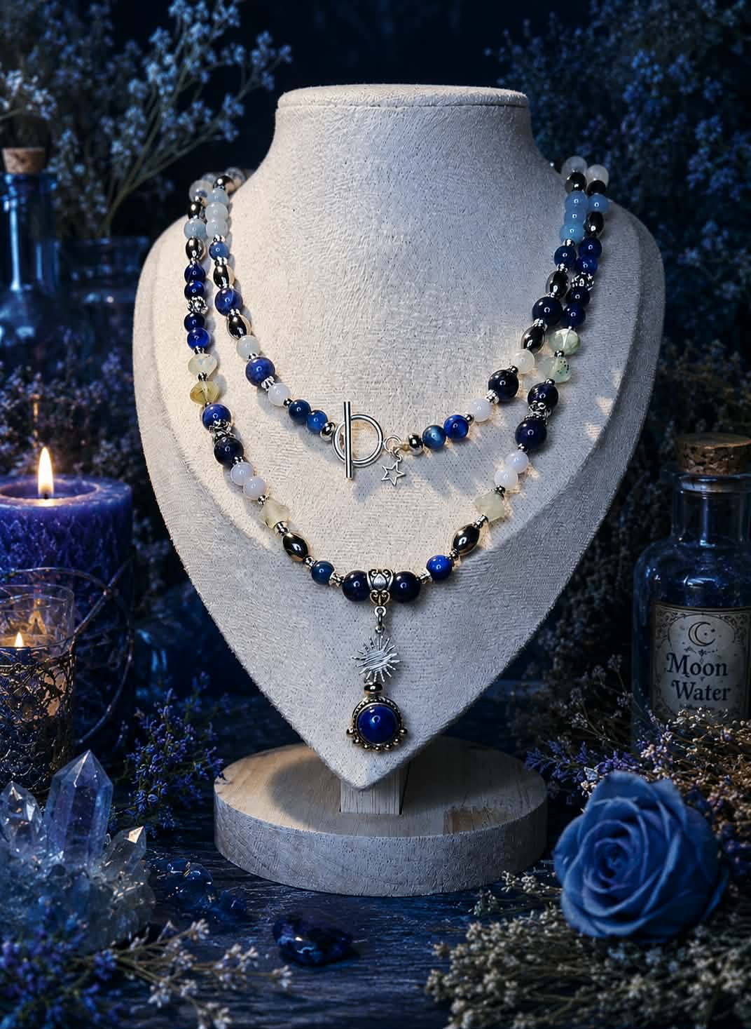 Collier mâlâ 108 perles "Ecume de l'âme" (Pierres de qualité supérieure)