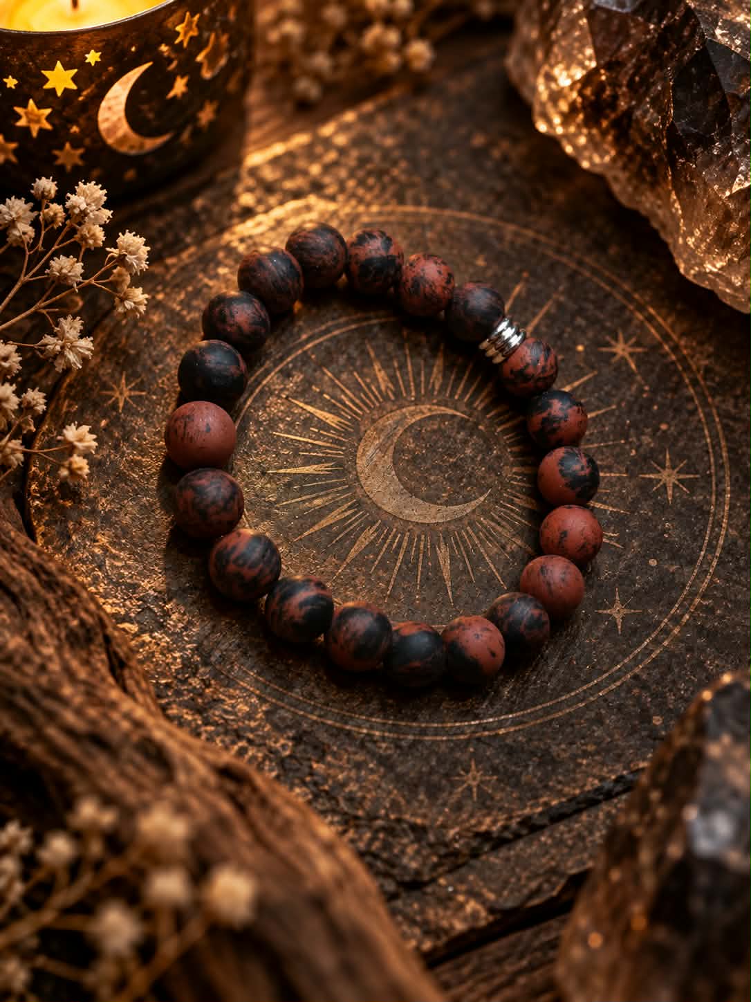 Bracelet homme en Obsidienne Mahogany 10mm