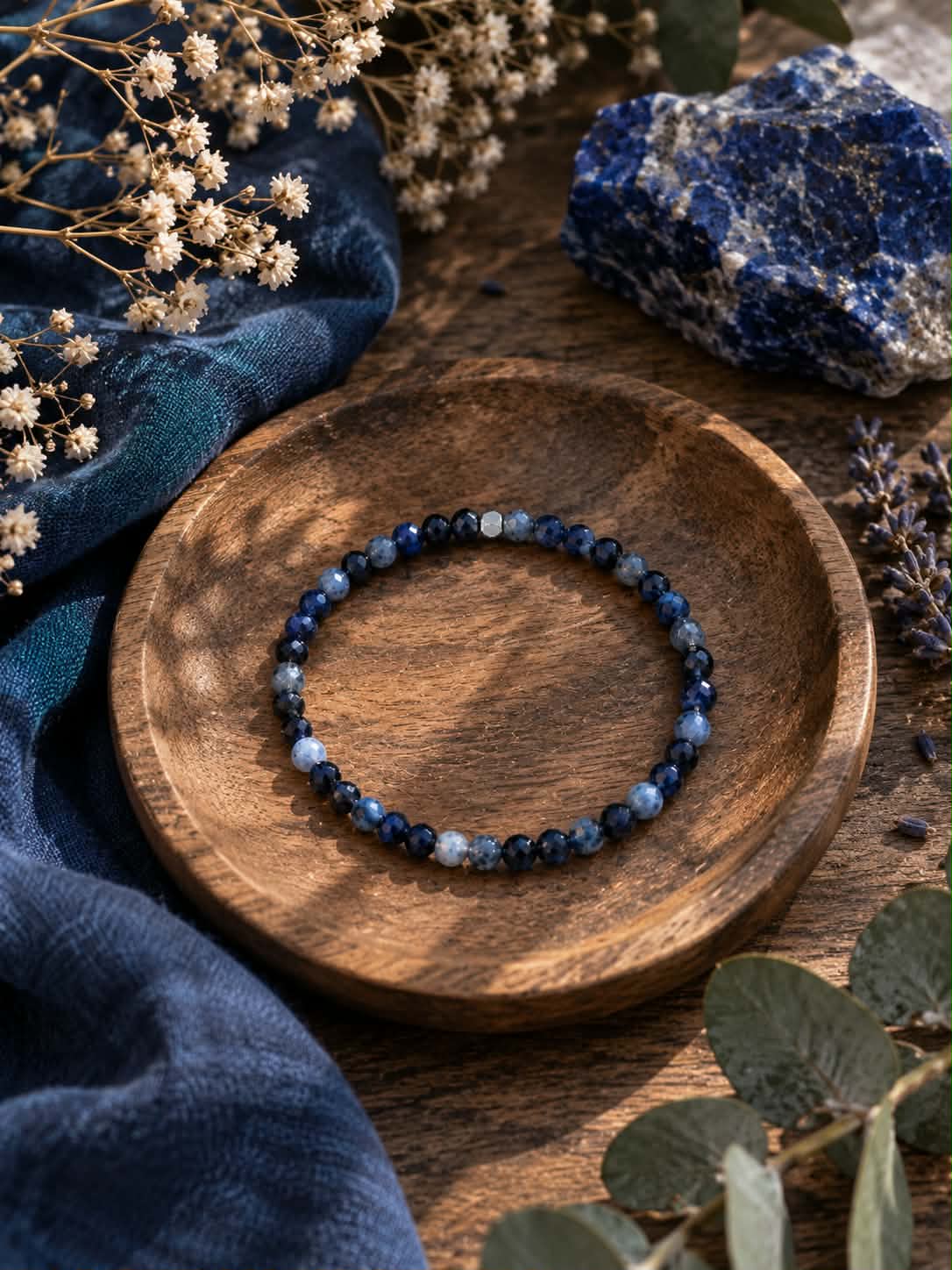 Bracelet femme 4mm en Saphir facettée