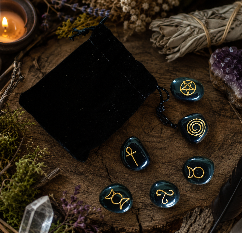 Runes de sorcières en Agate noire