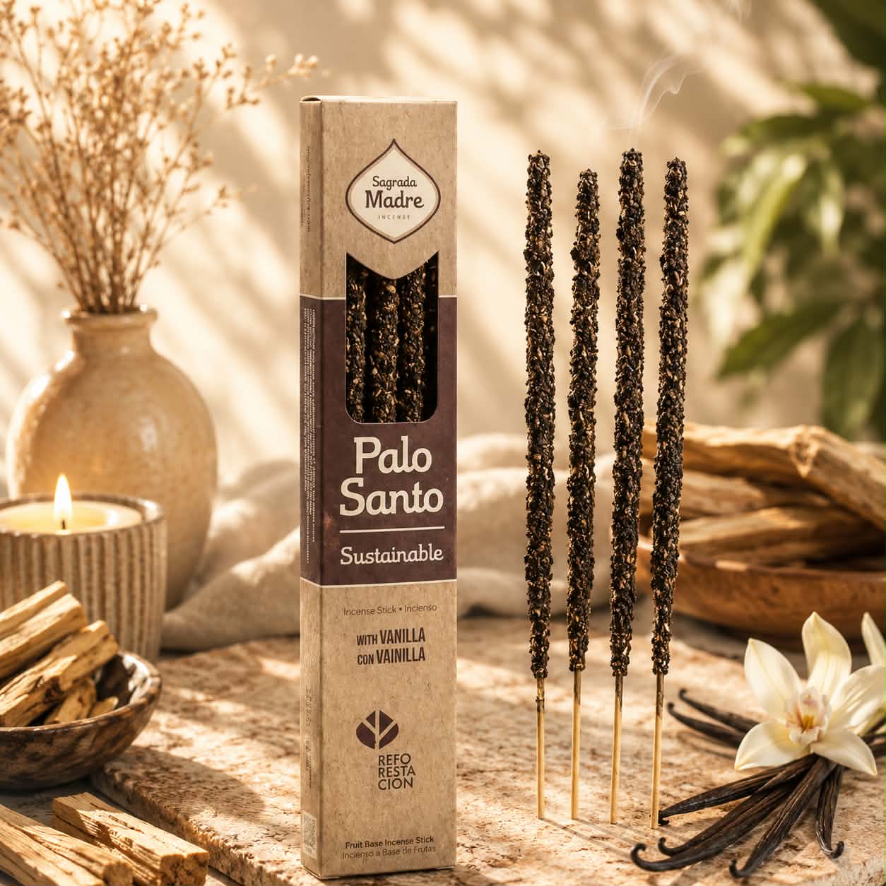 Encens artisanal PALO SANTO VANILLE Sagrada Madre