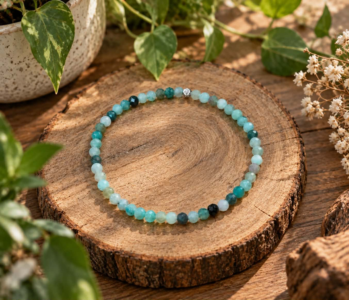 Bracelet femme 4mm en Emeraude facettée