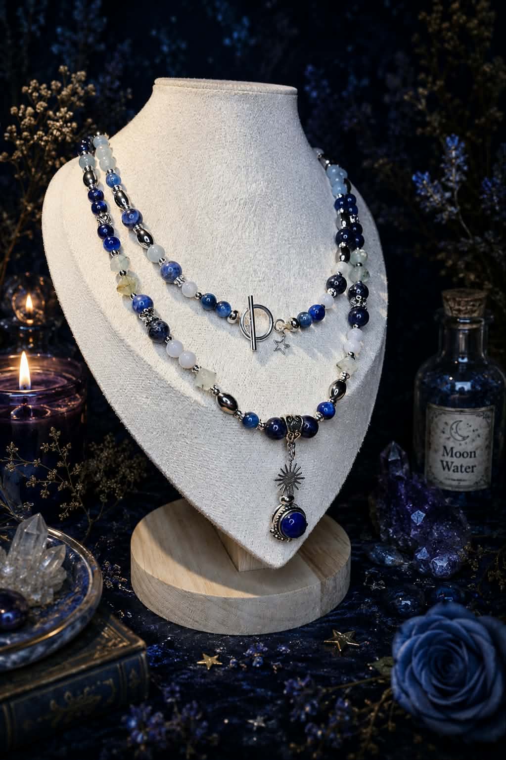 Collier mâlâ 108 perles "Ecume de l'âme" (Pierres de qualité supérieure)