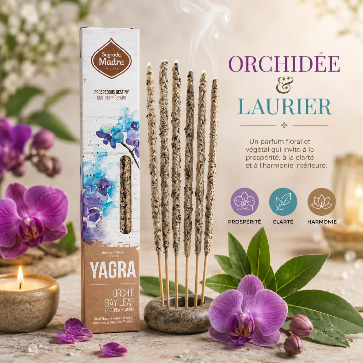 Encens artisanal ORCHIDEE & LAURIER Sagrada Madre