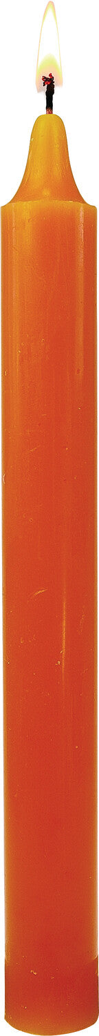 Bougie chandelle orange teintée dans la masse