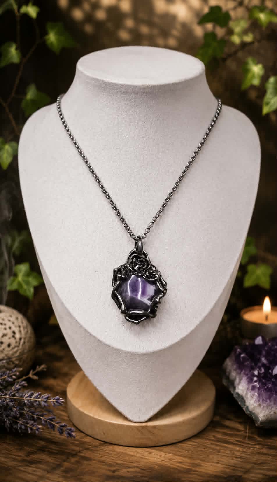 Collier baroque en Améthyste